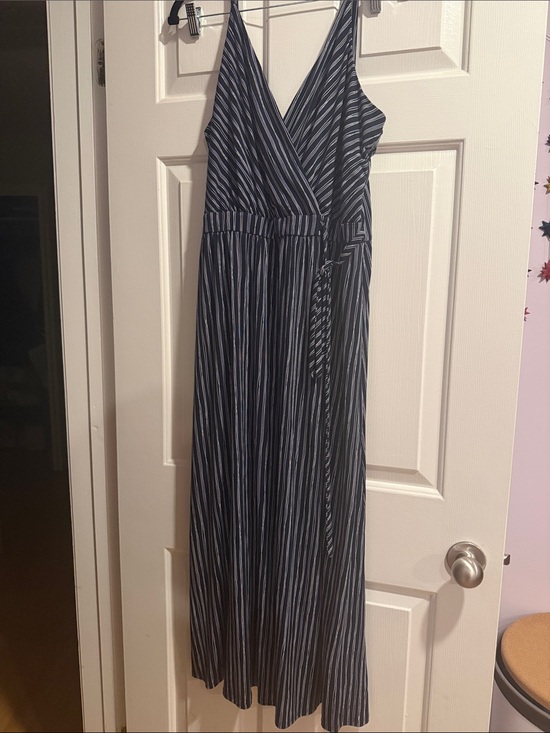 petite assembly Dresses & Skirts - Striped Navy Wrap Maxi Dress